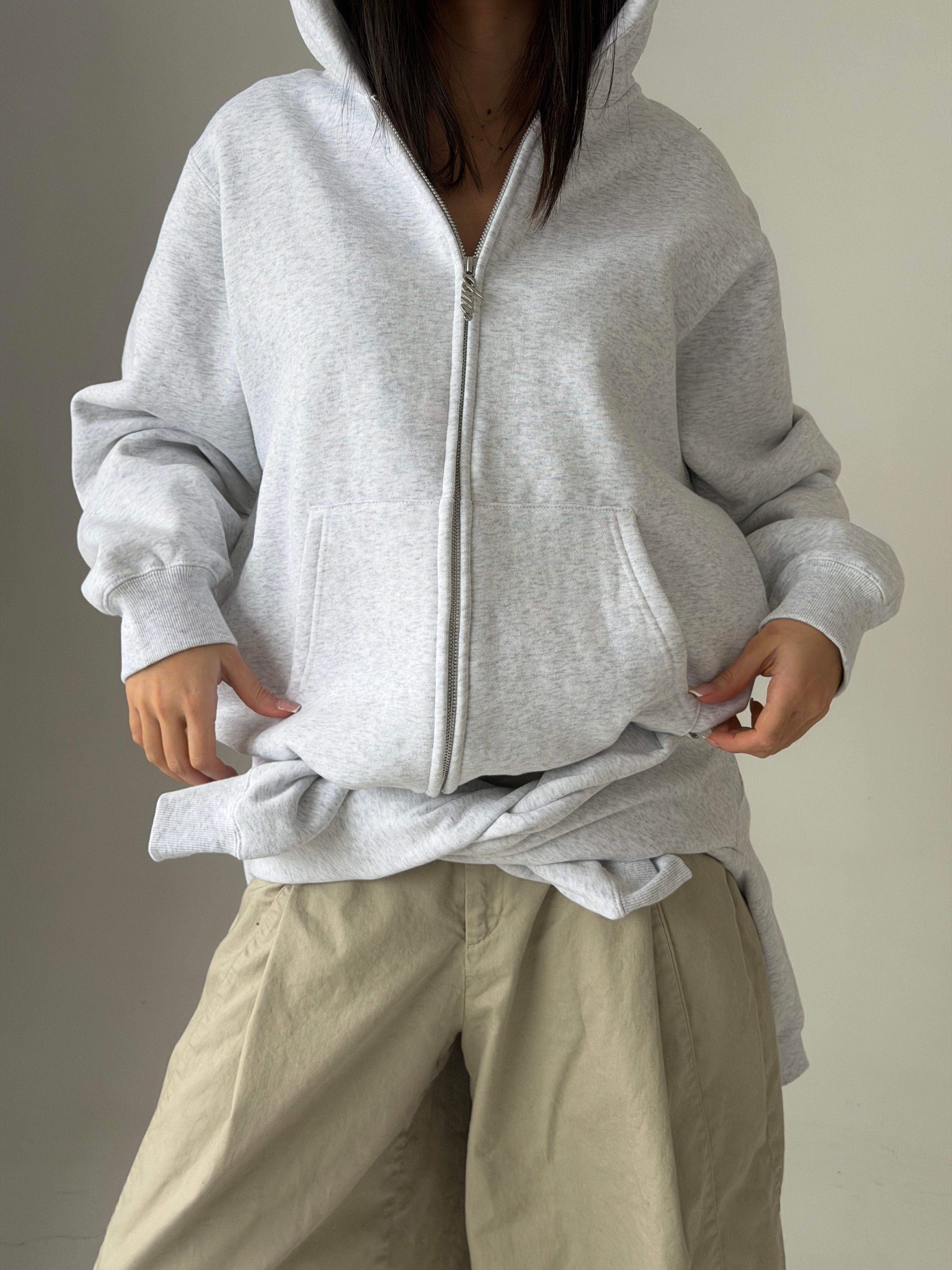 Heavyweight Zip Up - Ash Grey