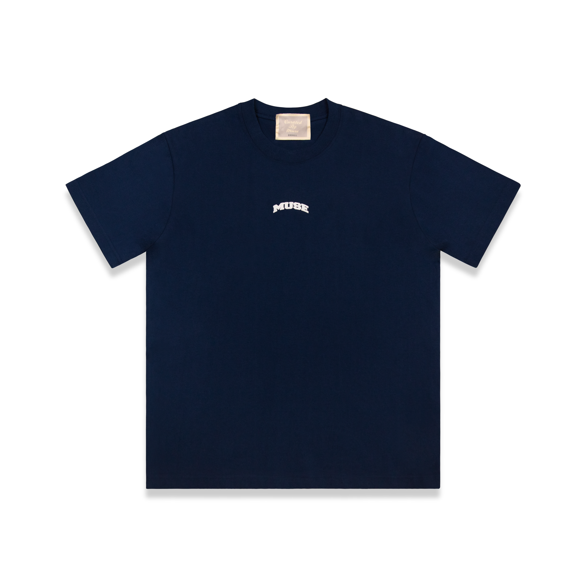 ★THE MUSEUM VISITOR★ AMBG PRINTED CROP TSHIRT WHITE NAVY THE MUSEUM VISITOR