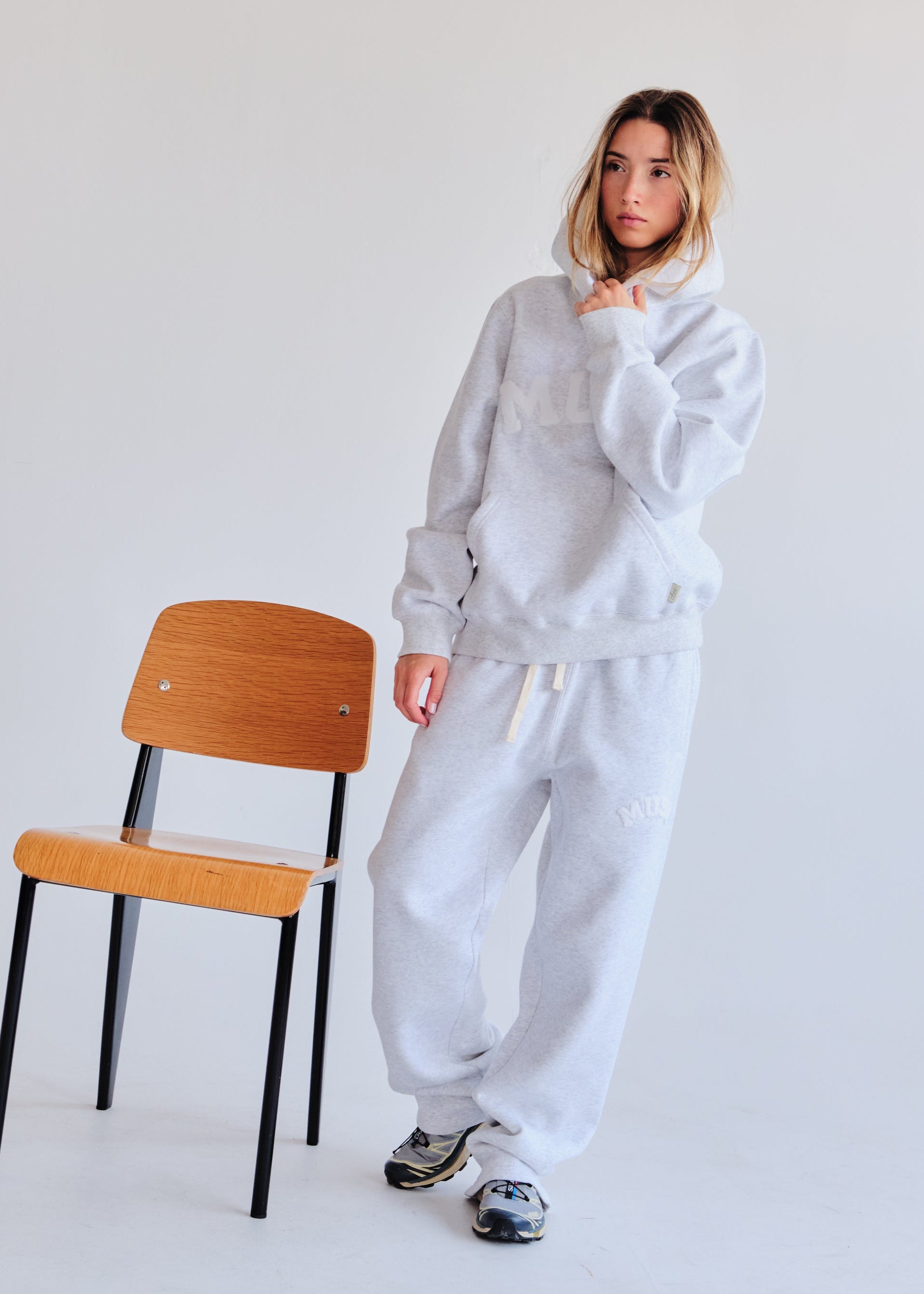 Heavyweight Chenille Straight Joggers - Pearl