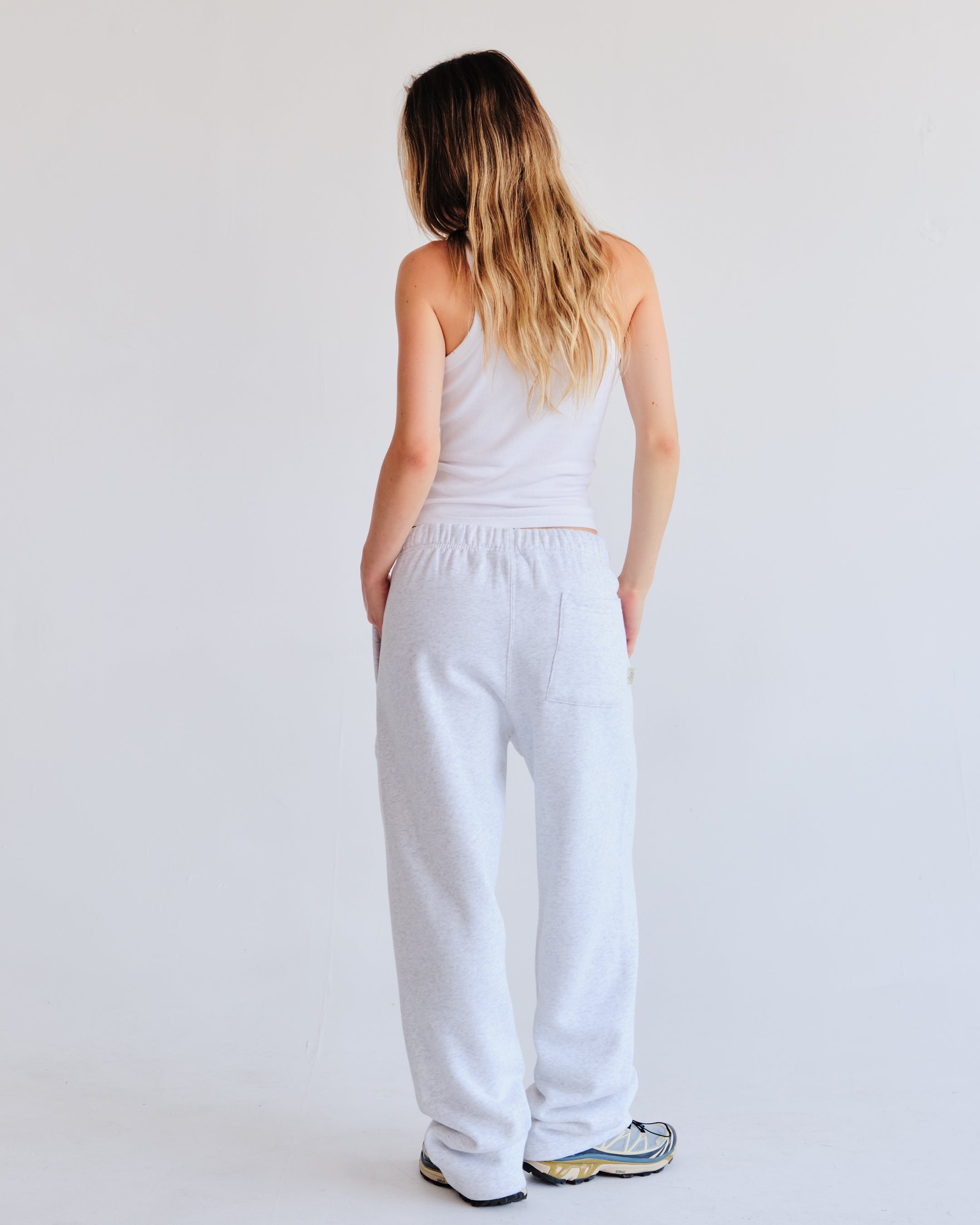 Heavyweight Chenille Straight Joggers - Pearl