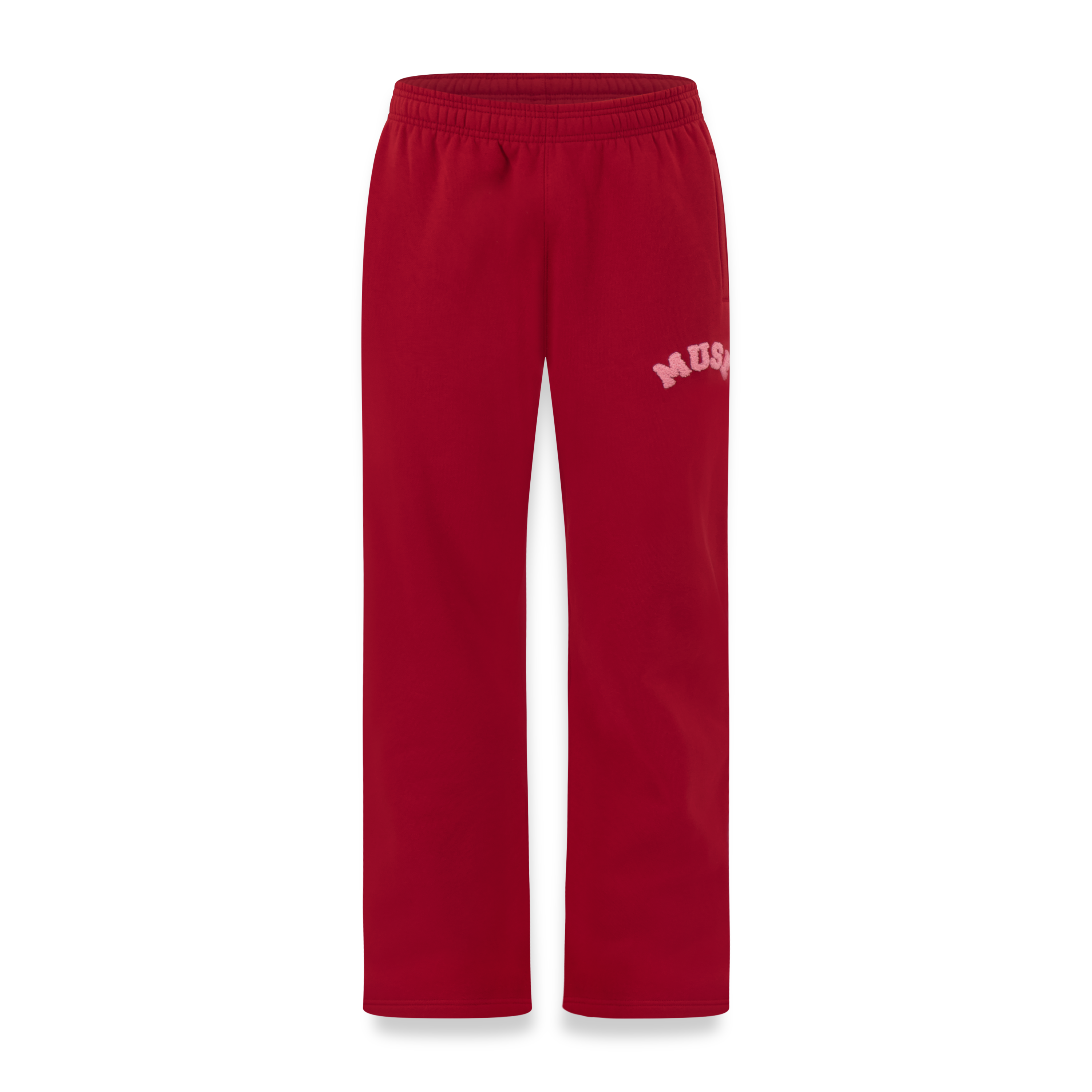 Heavyweight Chenille Straight Joggers - Cherry