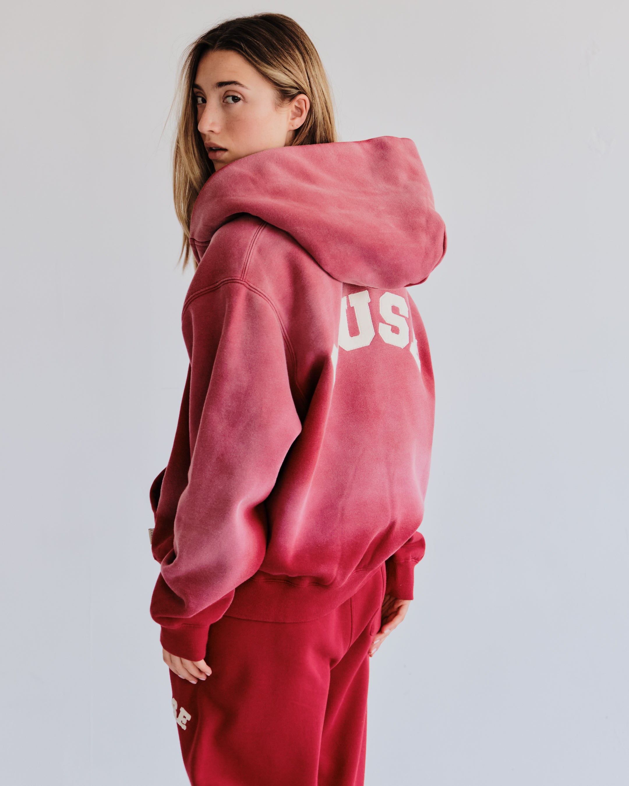 Heavyweight Wash Zip Up - Canberry/Mulberry