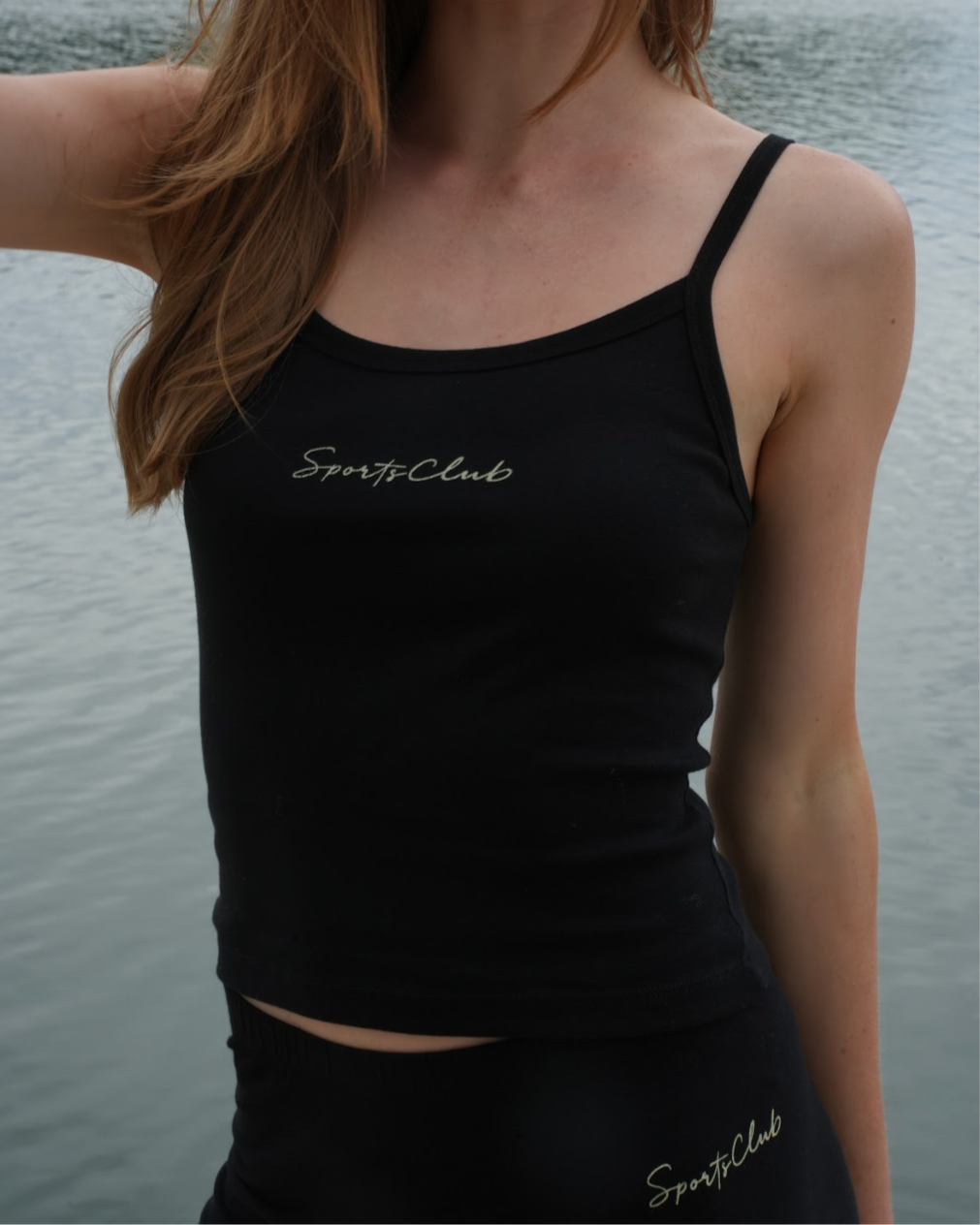 Sports Club Cotton Cami - Black