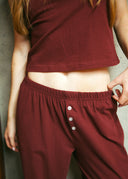 Soft Cotton Pants - Cabernet