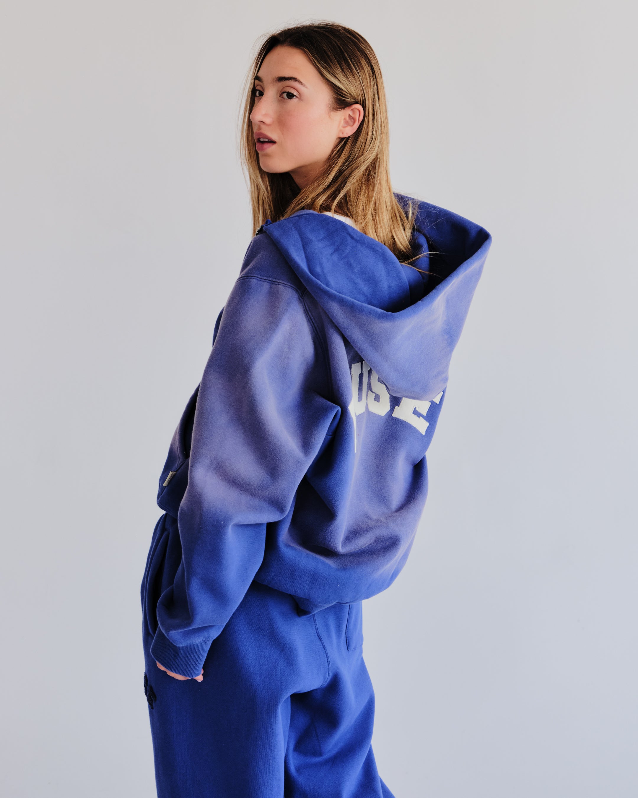 Heavyweight Wash Zip Up - Marine/Mulberry