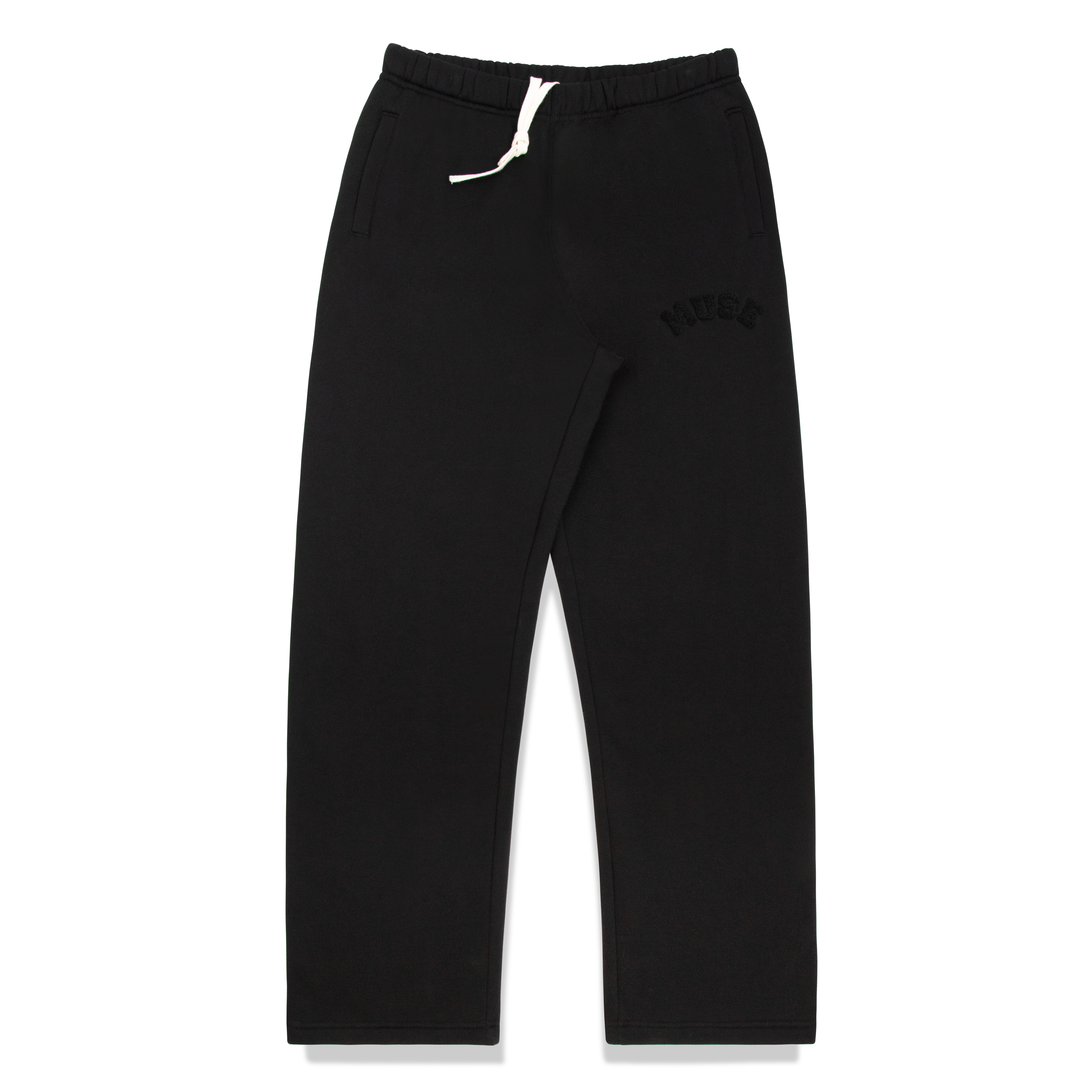 Heavyweight Chenille Straight Joggers - Coal Black