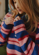 Polo Striped Wool Knit - Pink Swirl