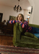 Polo Striped Wool Knit - Pink Swirl
