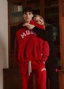 Heavyweight Chenille Straight Joggers - Cherry