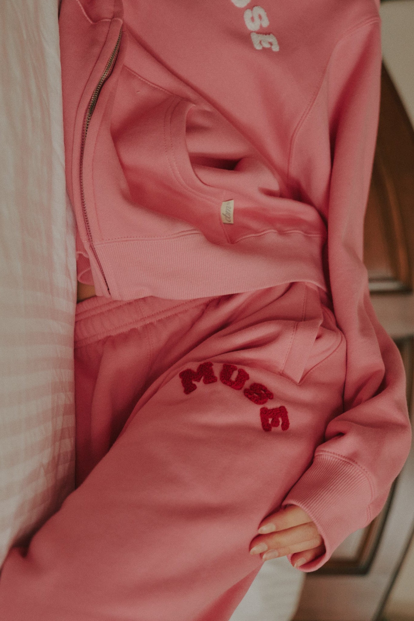 Heavyweight Chenille Zip Up - Blush