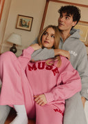 Heavyweight Chenille Straight Joggers - Blush