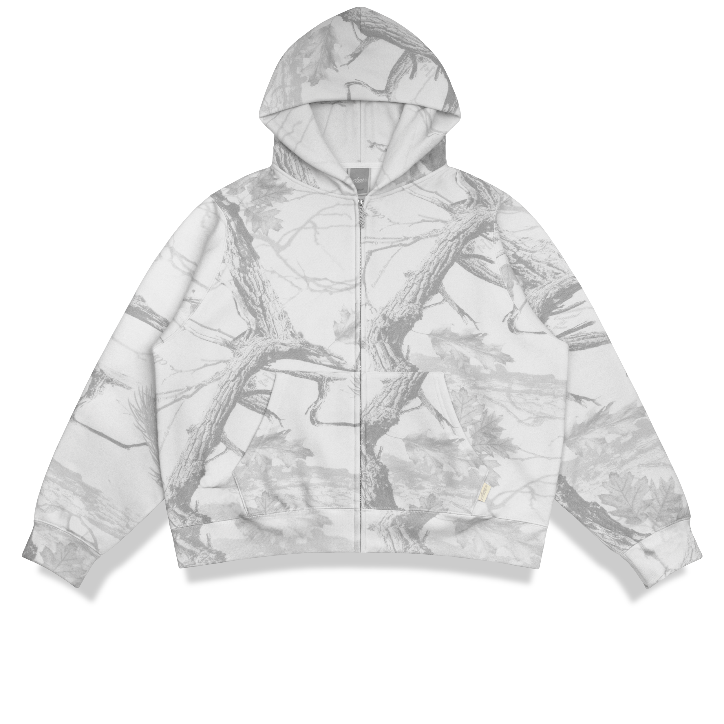 Heavyweight Camo Zip Up - White Edition